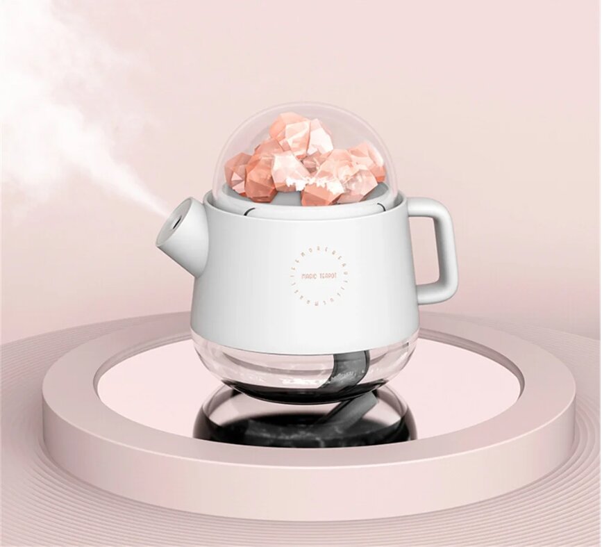 Увлажнитель с аромадиффузером и соляной лампой Magic Teapot, объем 360 ml, белый