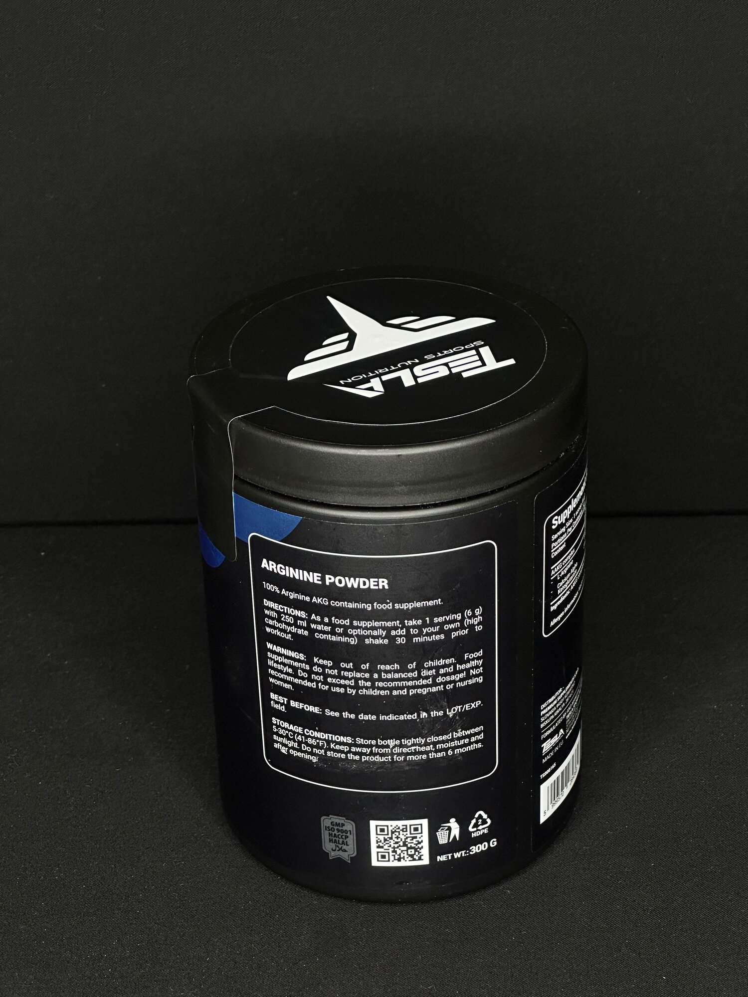 Аминокислота Tesla Sports Nutrition Arginine, аргинин, 377г,50порций — фото 1