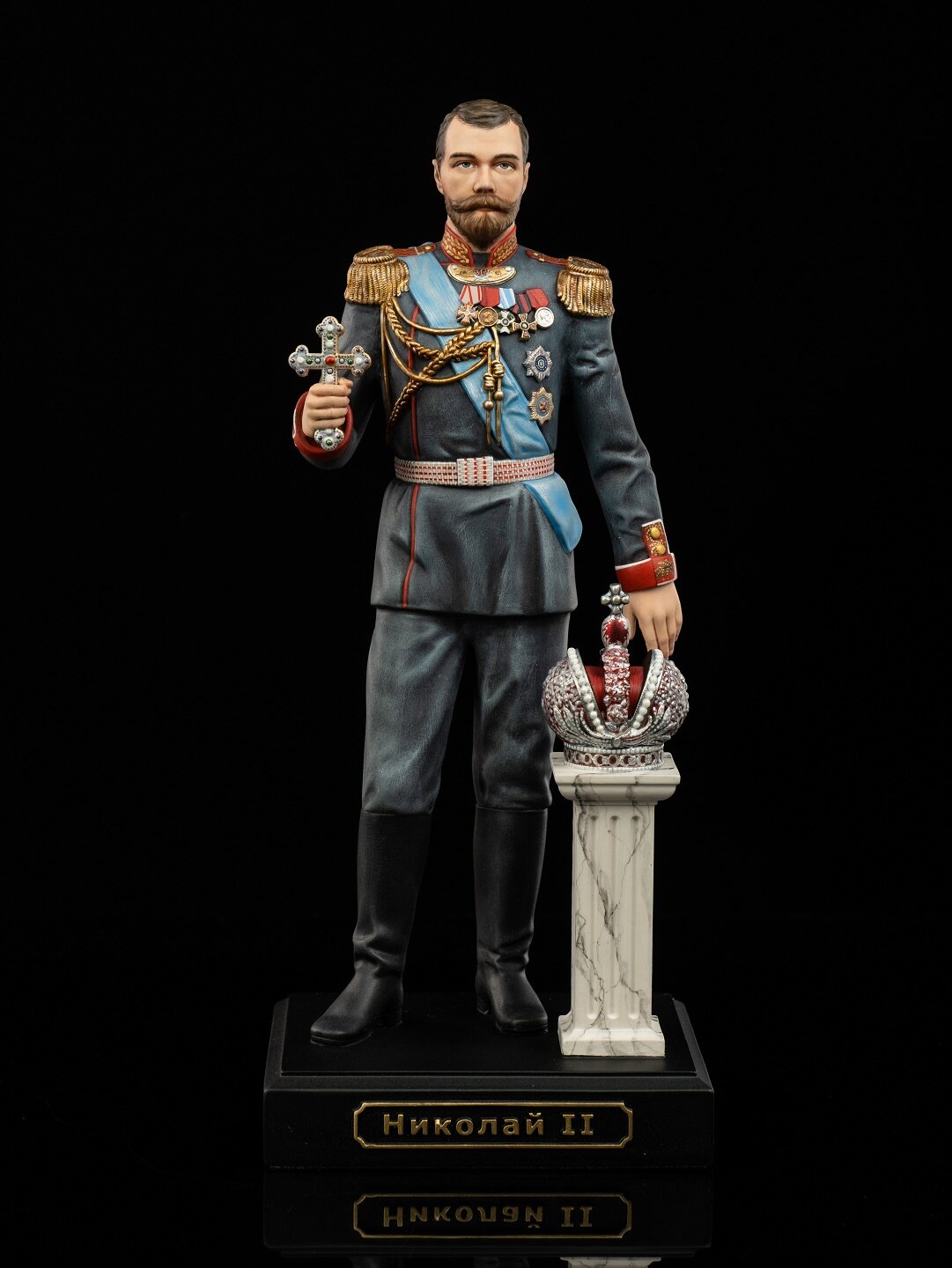 Статуэтка Николай 2 (25 см) литьевой мрамор, цвет ручная роспись — фото 1