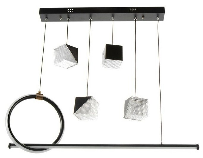 Люстра 2676/6 LED 126Вт 3000-6000К черный 76х27 см