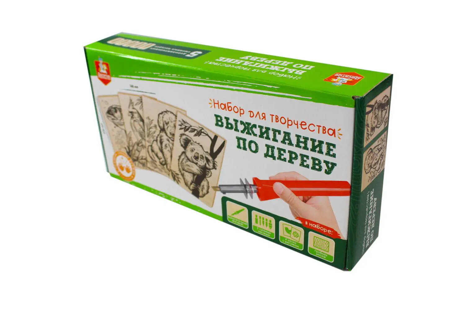 Выжигание. Набор для выжигания по дереву (аппарат с насадками, доски 5 шт)