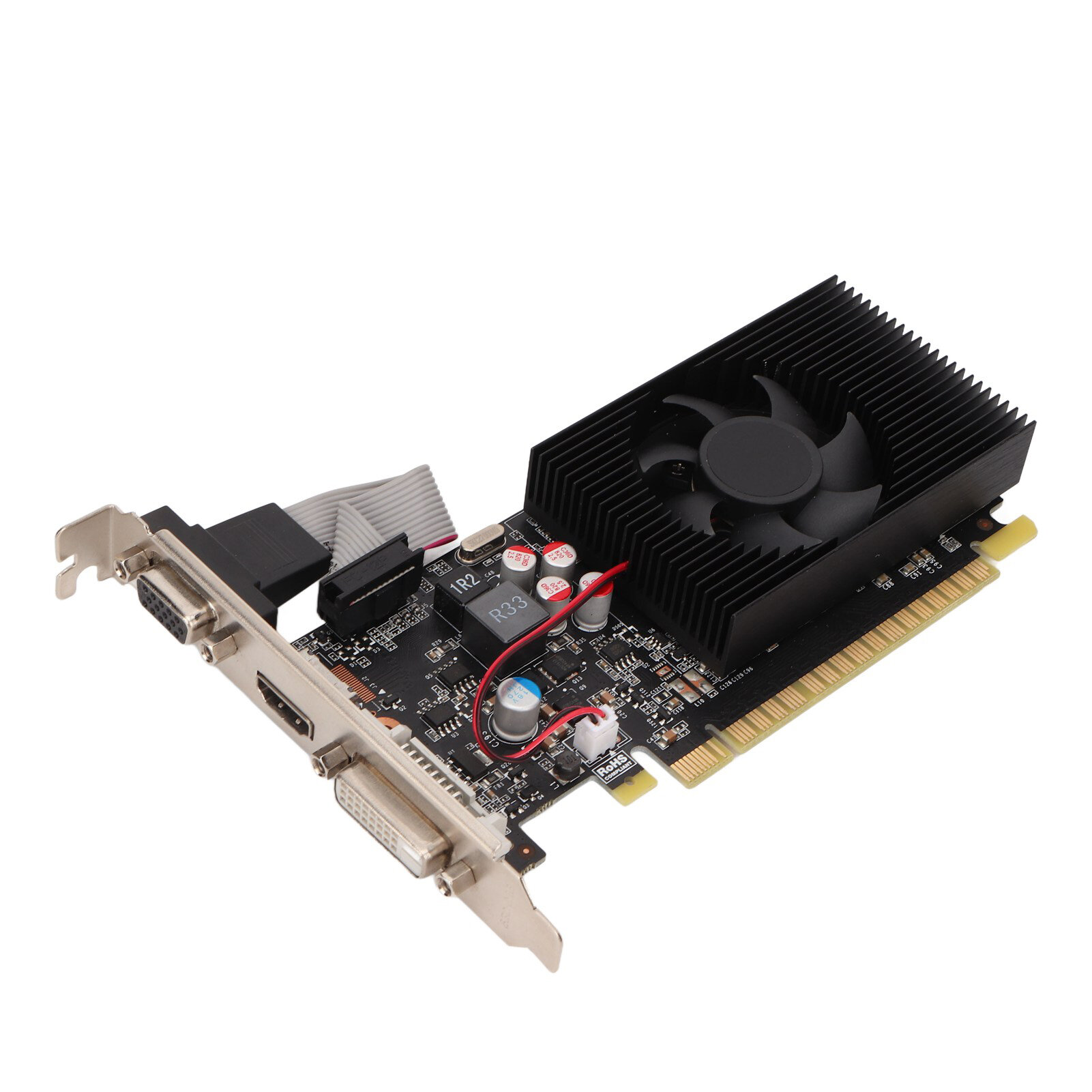 Видеокарта GT730 4GB DDR3, 128-бит, PCI-E 2.0 X8, DVI, VGA, для ПК, мультимедийный интерфейс