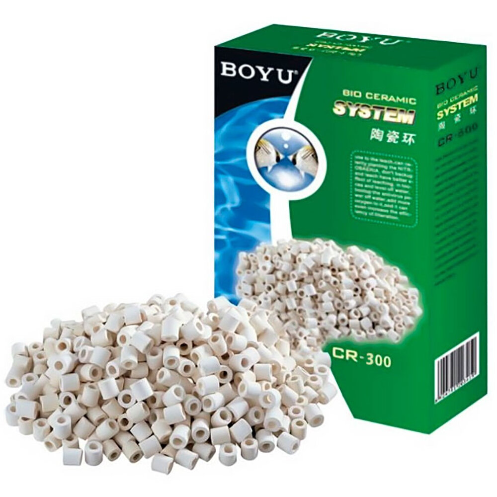 Наполнитель керамические кольца Boyu CR-300 для фильтра аквариума, 300 г — фото 1