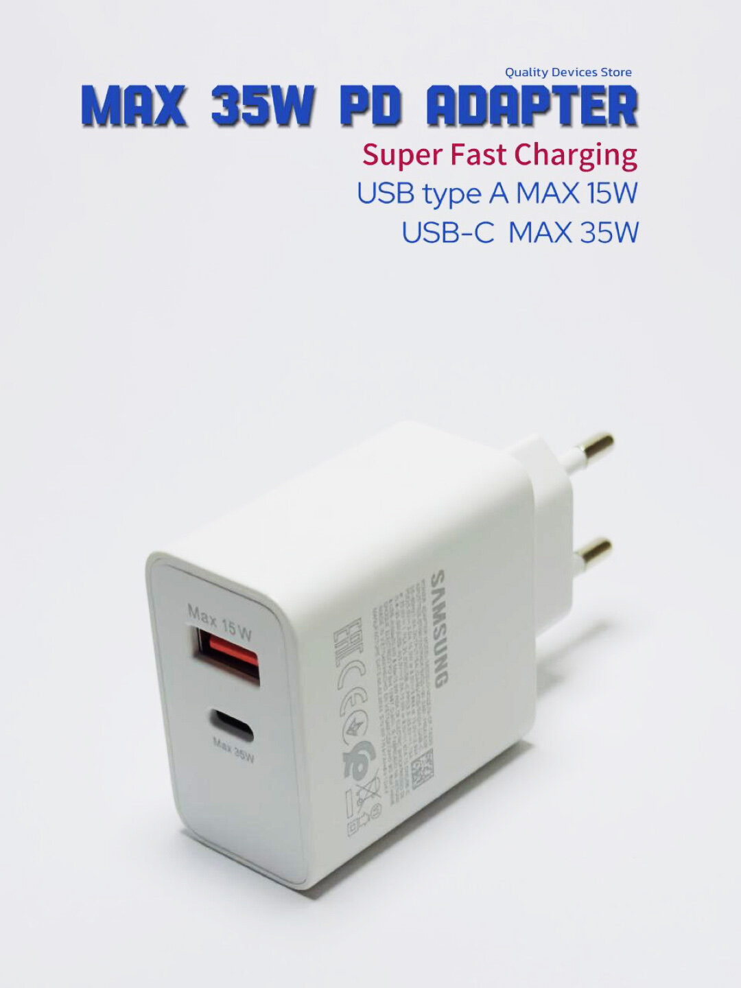 Блок зарядки для Samsung 35W USB-Type-C / быстрая зарядка, Adapter