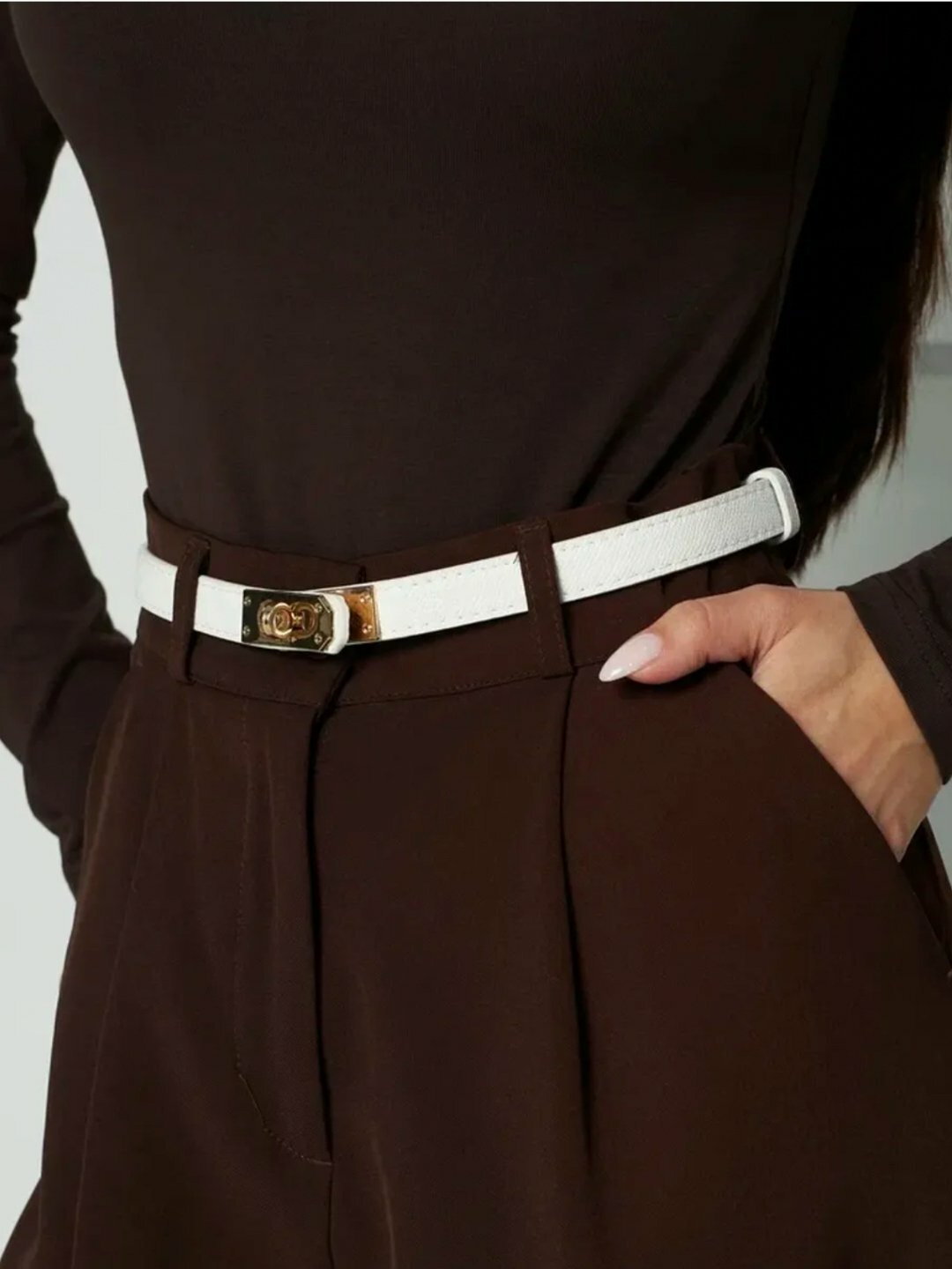 Ремень  для девочек и женщин, размер 100, белый — фото 1