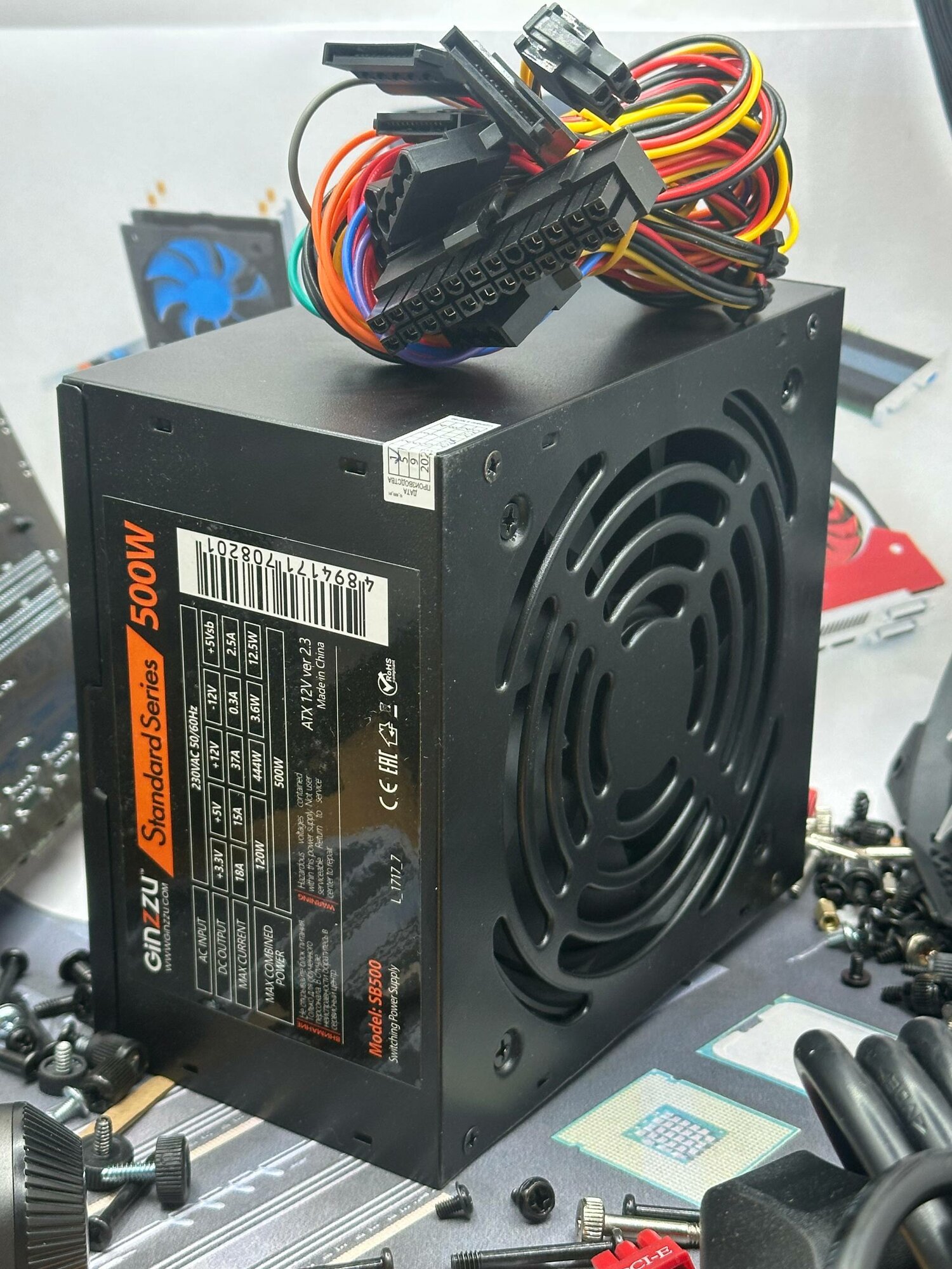 Блок питания 500Вт Ginzzu SB500 (120мм,3SATA)