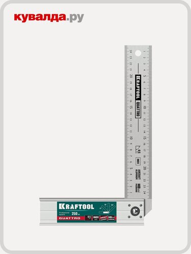 Изображение товара Угольник KRAFTOOL QUATTRO 250 мм складной, 4 положения