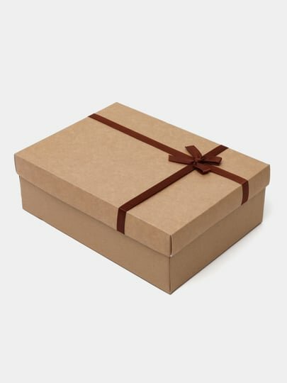 Подарочная коробка "CRAFT", 22x16x7 см, с бумажным наполнителем, из плотного крафт-картона — фото 1