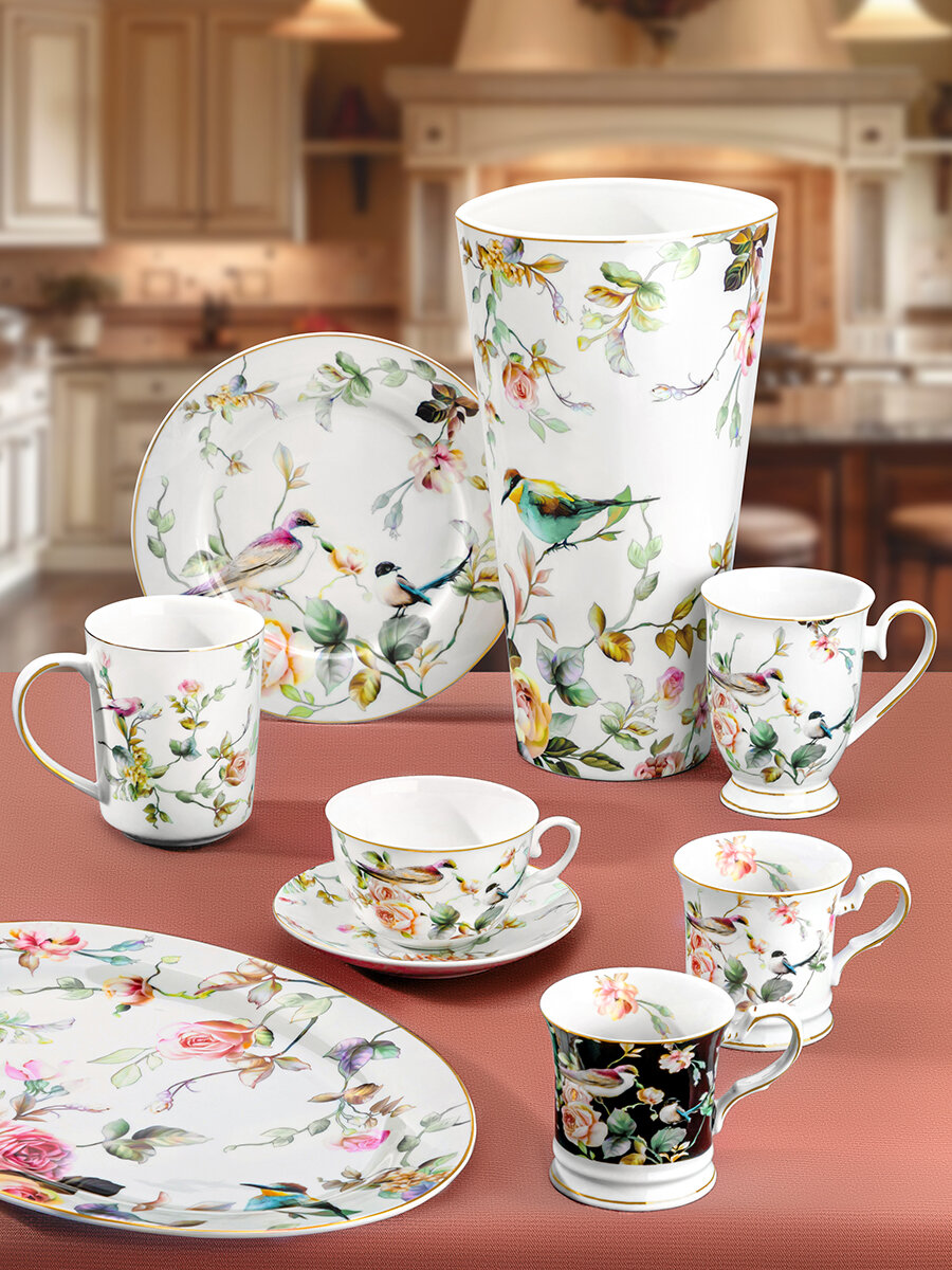 Салатник 2 пр. Elan Gallery Певчие птички, 500 мл + 300 мл, набор — фото 1