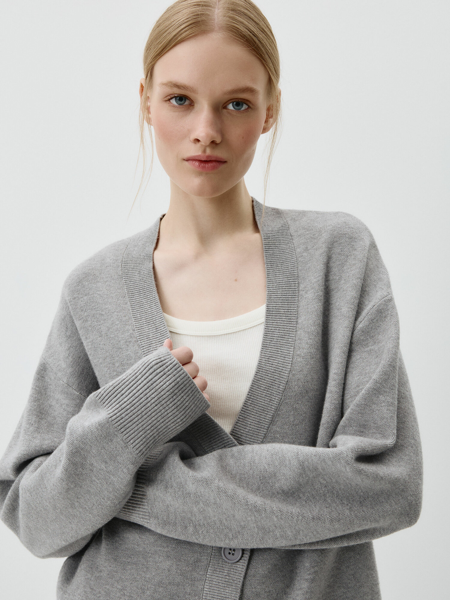 Кардиган Sela, размер M INT, серый — фото 1