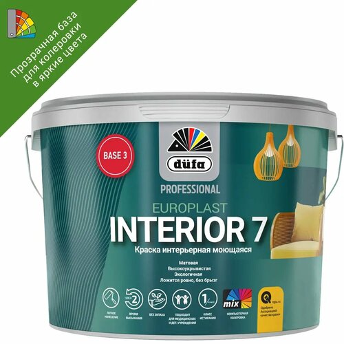 Краска для стен и потолков Dufa Professional Europlast Interior 7 цвет прозрачный база Б3 2.5 л