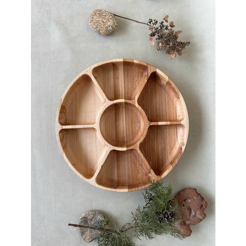 Менажница на 7 делений карагач светлый, 32*32*4 (см)