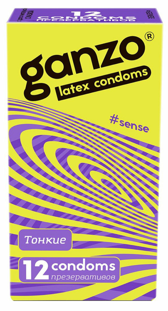 Тонкие презервативы Ganzo Sense 12 шт