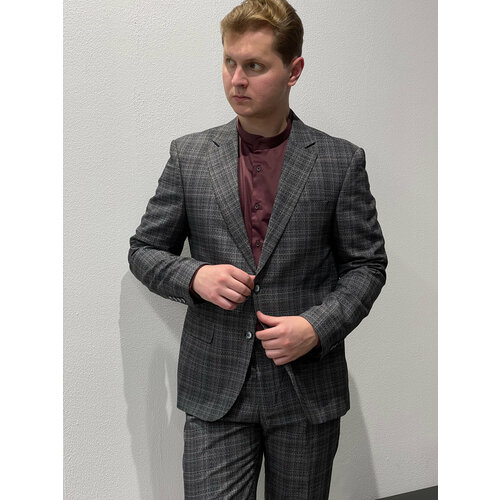 фото Костюм , размер 48, серый, коричневый 0880