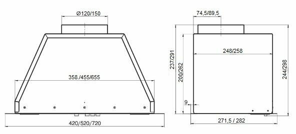 Вытяжка FLAT 72P-650-K3D WHITE ELIKOR