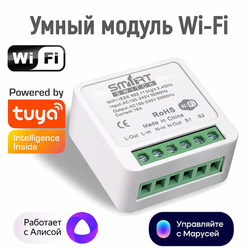 Умное реле Wi-Fi для умного дома экосистема - управляется Tuya Smart Life Яндекс Алисой 61000₽
