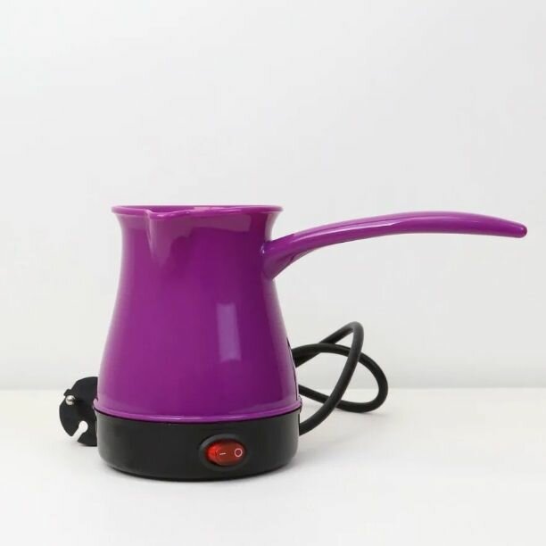 фото Турка электрическая, 0.5 л, мощность 600 Вт, евровилка, цвет фиолетовый / Электрокофеварка
