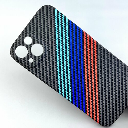 фото Чехол для iphone 14 из ударопрочного пластика под карбон luxo