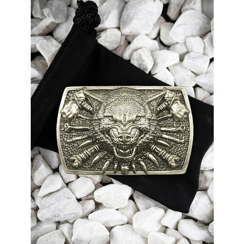 Пряжка бляха на мужской ремень Охотник из латуни