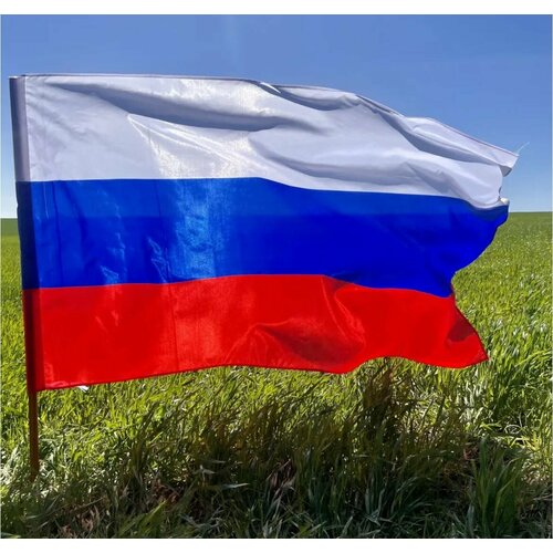 Флаг с флагштоком Россия 90*135 см