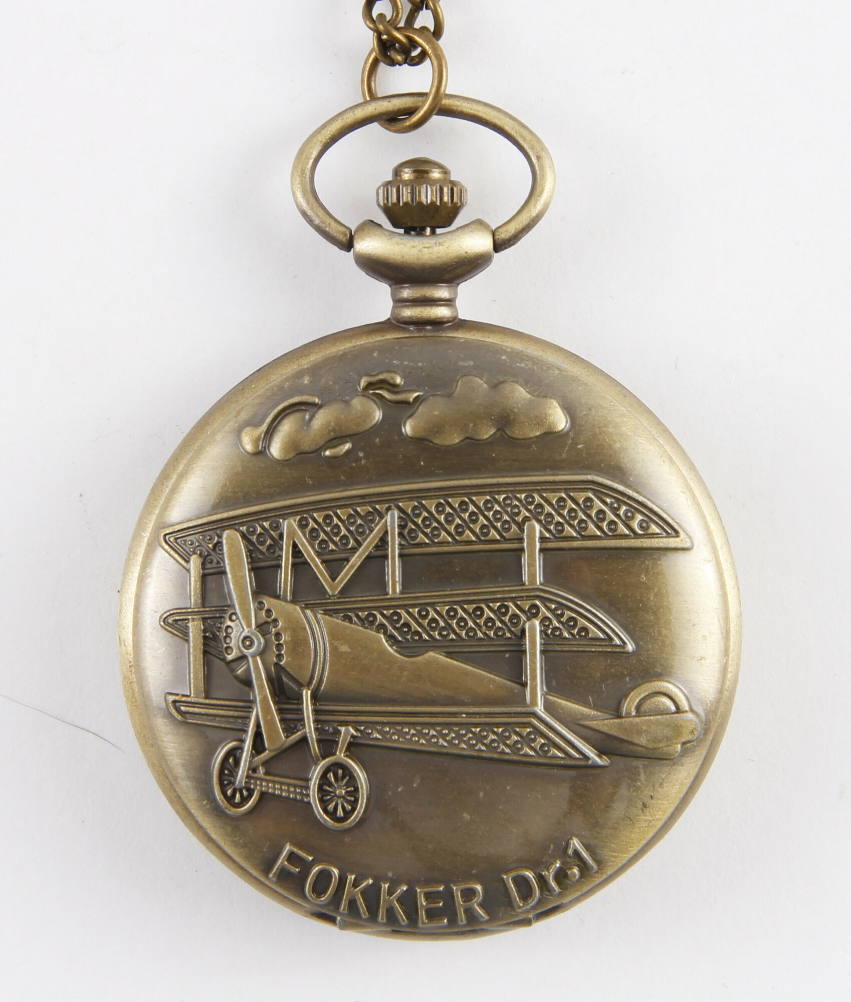 фото Карманные кварцевые часы "Фоккер" на цепочке. Металл, кварцевый часовой механизм.