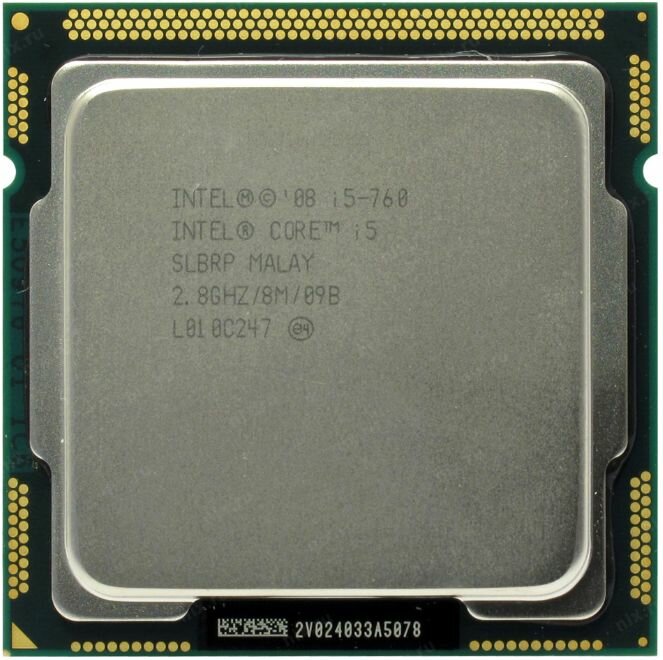 Процессор Intel Core i5 760 ( 2,8 ГГц, LGA 1156, 8 Мб, 4 ядра )