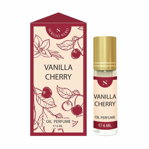 Sergio Nero/ Духи масляные женские Vanilla Cherry 6мл/Парфюм женский, духи-масло, ваниль, вишня brand perfume масляные духи los cherry лос черри 6 мл