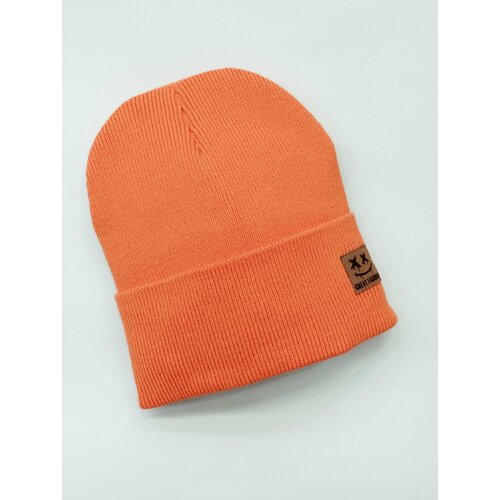 фото Шапка бини мой ангелок демисезонная, с отворотом, размер 4-6 лет, 52-56, оранжевый