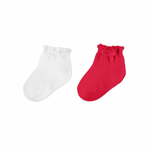 Носки Mayoral 2 пары, размер 22-24 (2 года), красный, белый колготки mayoral размер 22 24 2 года голубой