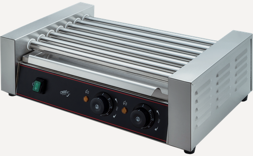 Изображение товара Гриль роликовый Crazy Pan CP-HDG07, 1.4 кВт, 220В, 7 роликов, нерж. сталь, поддон для сбора жира, размеры 560x360x185мм