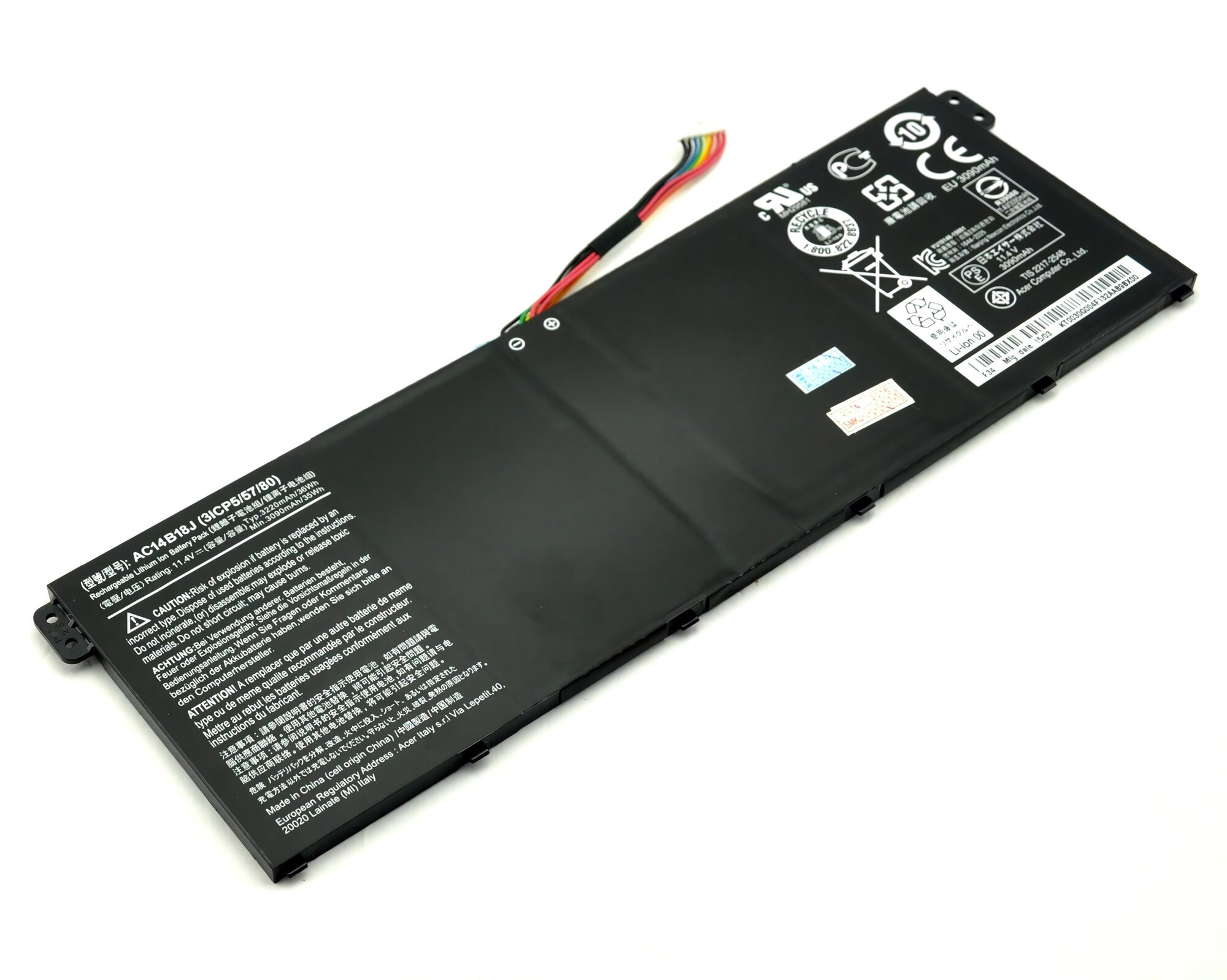Аккумулятор для Acer V3-111 E3-111 E3-112 ES1-511 ORG (11.4V 3200mAh) p/n: AC14B18J