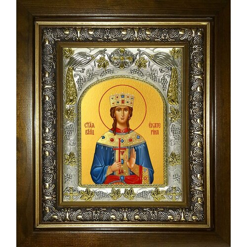 великомученица екатерина александрийская деревянный киот 19 22 5 см Икона Екатерина Александрийская, великомученица