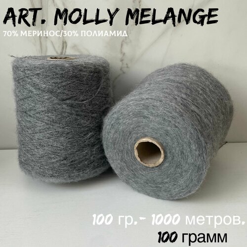 Итальянская бобинная пряжа для вязания art. MOLLY MELANGE меринос/полиамид , 100 грамм