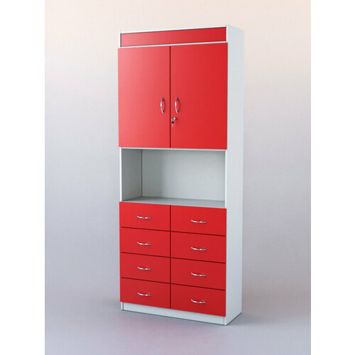 Шкаф аптека 3 Белый Красный 90 x 35 x 220 см 39853₽