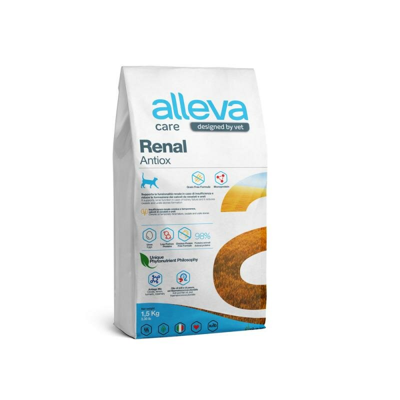 Корм для кошек Аллева Кэр Ренал Антиокс, ALLEVA CARE CAT ADULT RENAL ANTIOX, 1,5 кг