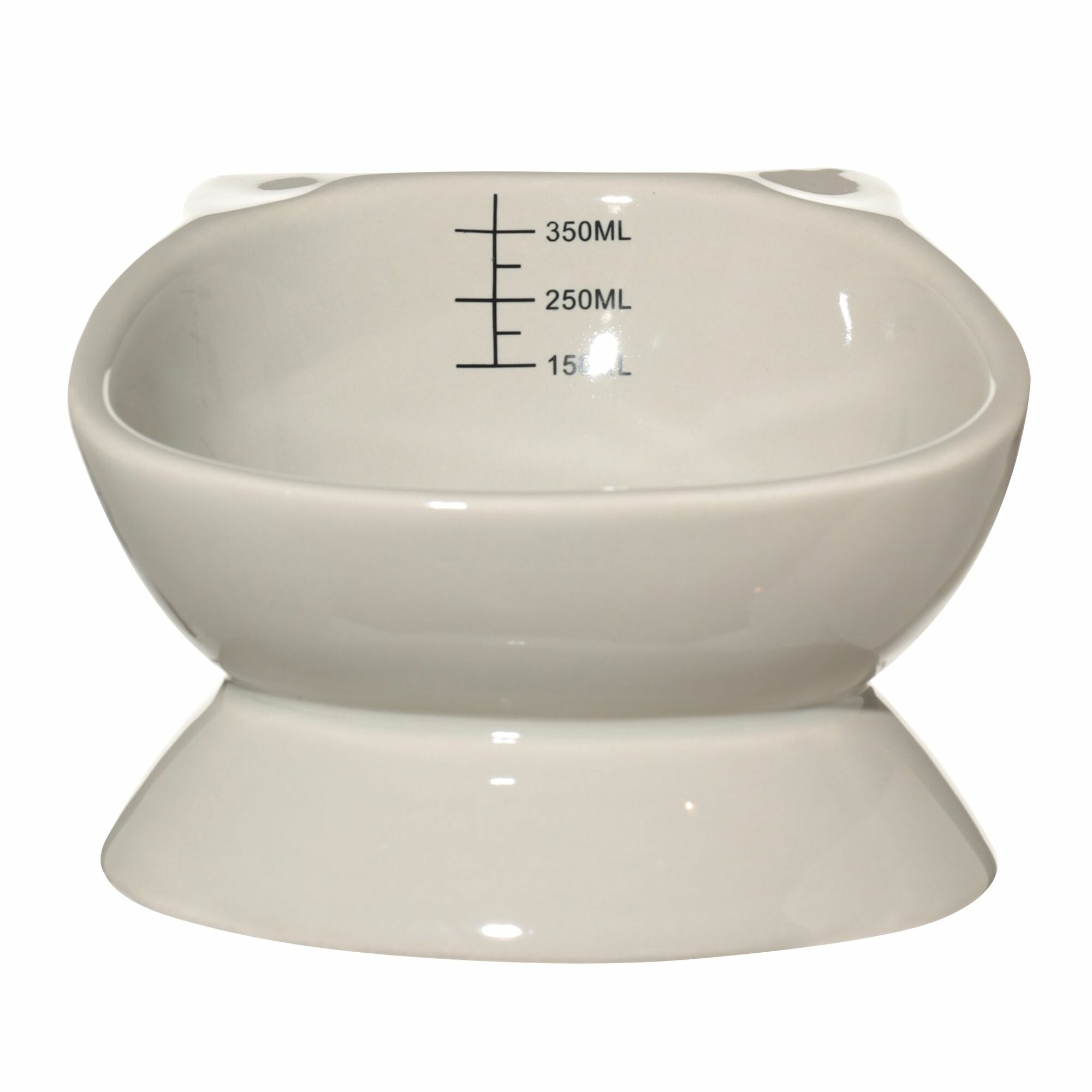 Миска для животных, 350 мл, с мерной шкалой, на ножке, керамика, Кот, Pet