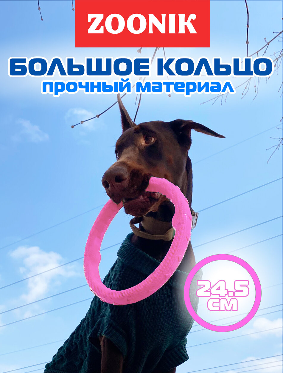 Игрушка "Кольцо плавающее" большое Зооник, 24,5 см, пластикат, розовая