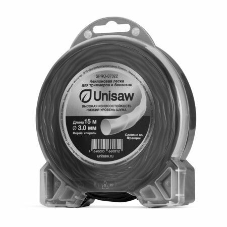 фото Леска для триммера Unisaw Professional Quality 3.0 мм, сечение спираль, 15 м