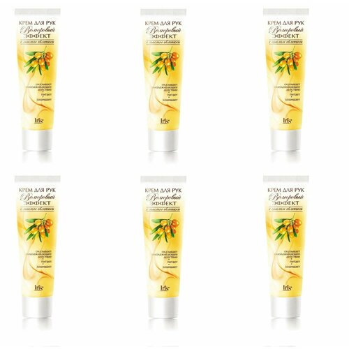 Iris cosmetic Крем для рук Велюровый эффект с маслом облепихи, омолаживающий, 100 мл, 6 шт