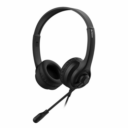 Наушники с микрофоном гарнитура A4TECH HU-8 проводные 2 м USB черные 1874958 2449₽