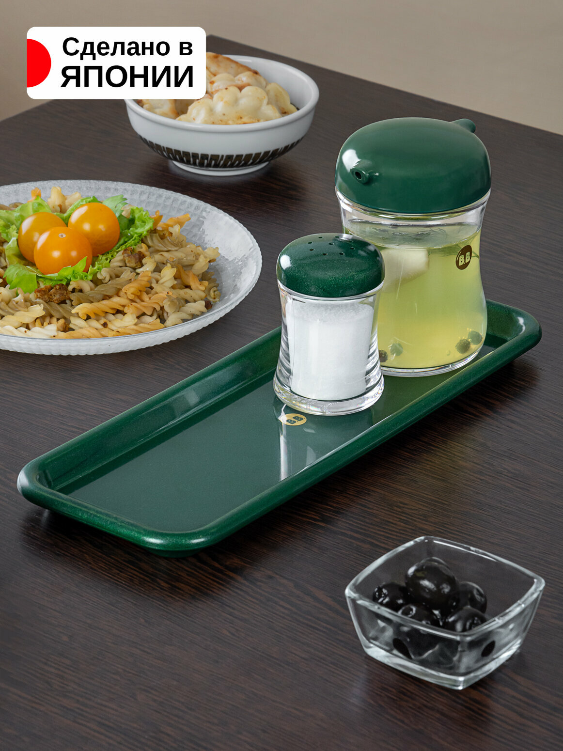 фото Поднос пластиковый / Лоток 29х10,5х1,8 см черный