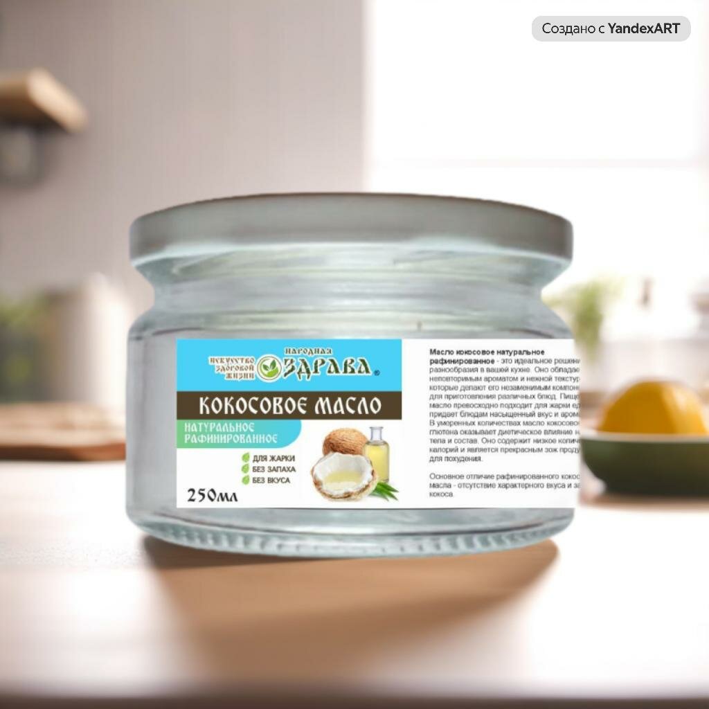 фото Здрава Масло Кокосовое натуральное рафинированное 250 г.