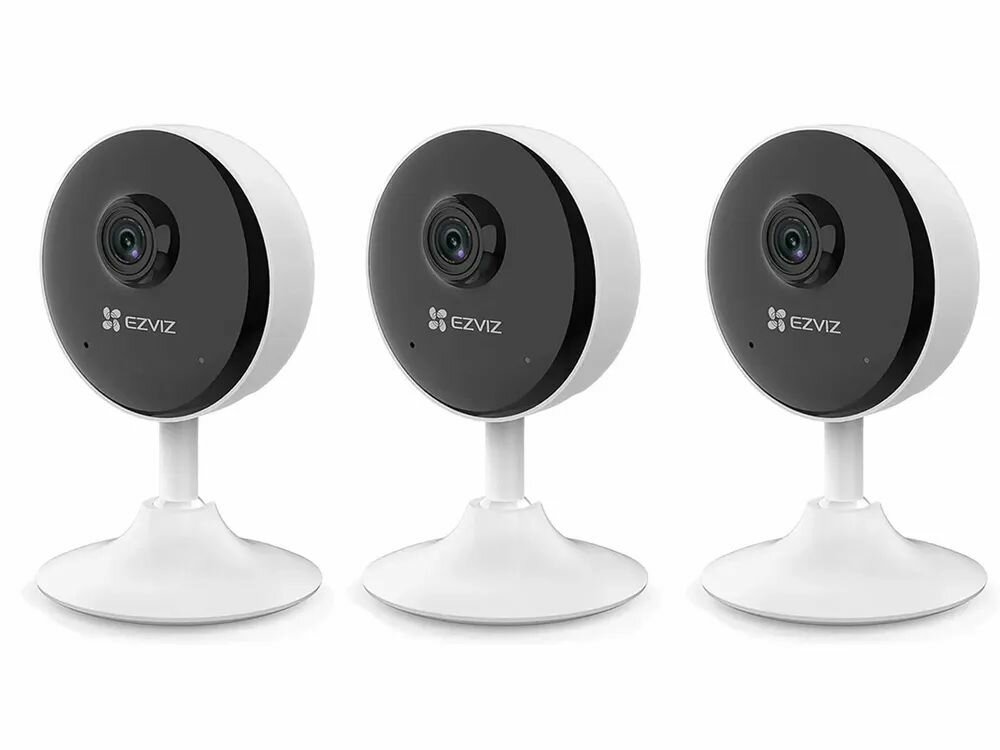 Камера видеонаблюдения WI-FI камера Ezviz CS-C1C-B 1080P IP для дома с облаком и микрофоном Комплект 3 штуки