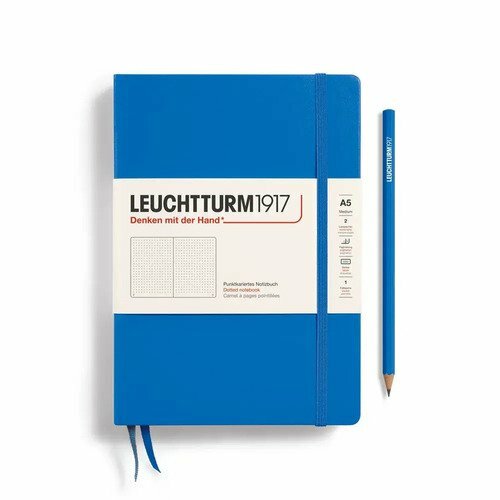 Блокнот Leuchtturm1917 Medium, A5, 125 листов, в точку, твердая обложка, небесный