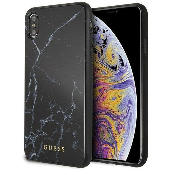 Чехол Guess Marble Collection Hard TPU для iPhone XS Max, цвет Черный (GUHCI65HYMABK)