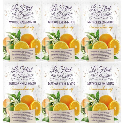 Le Flirt Du Provence Гель-мыло Апельсиновый мёд, 500 мл, 6 штук