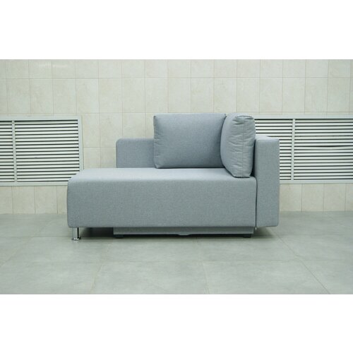 Прямой диван Мэдисон серый угол справа, механизм Кушетка