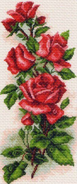 Алые розы #1074/Н Матренин Посад Набор для вышивания 24 х 47 см Несчетный крест