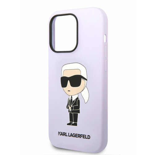 Lagerfeld для iPhone 14 Pro чехол Liquid silicone NFT Karl Ikonik Hard Purple, шт фиолетовый