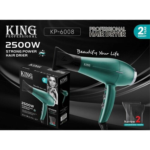 Профессиональный фен для волос с мощностью 2500 Вт и двумя насадками и для создания стильных причесок и быстрой сушки волос 242900₽